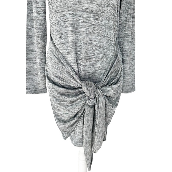 Sport The Kooples gray mini dress long sleeves tie knot skirt 3/8/large - Picture 5 of 16